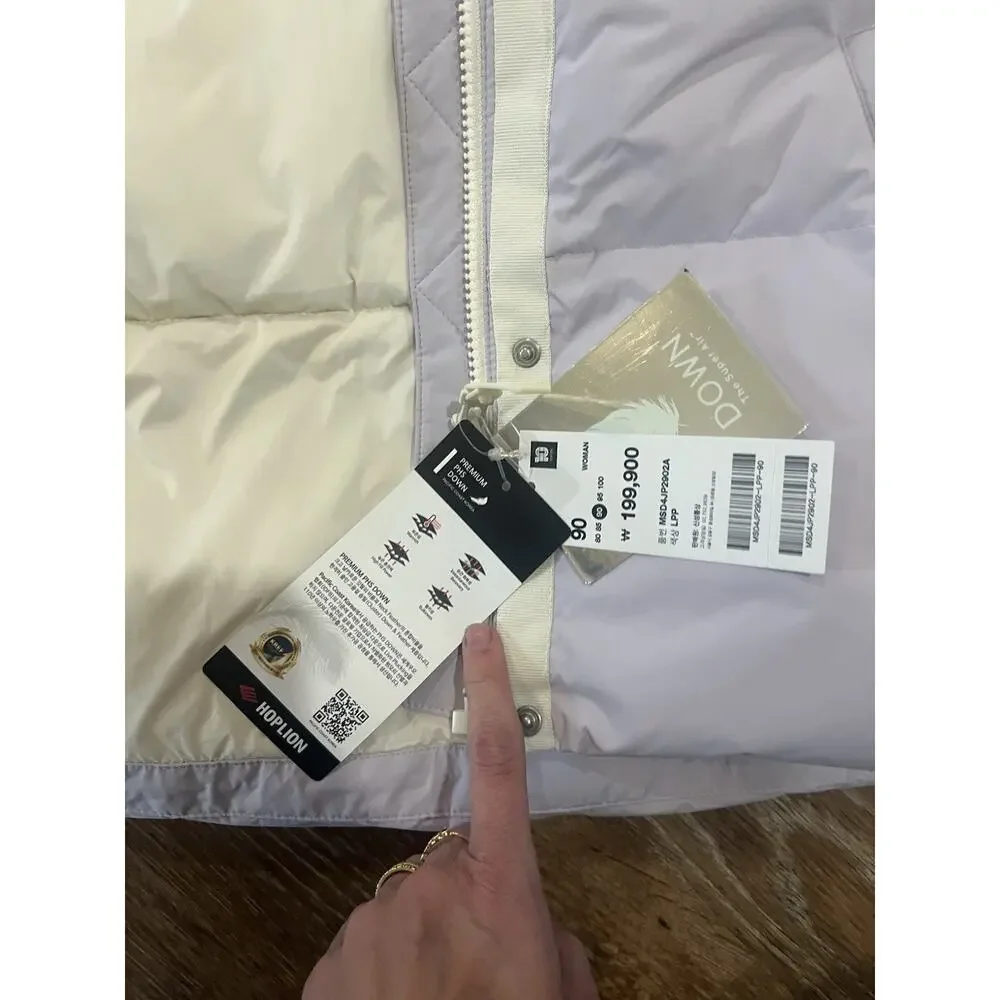 Kolon Sport Super Air Down Jacket Women’s Small 90 NWT Lavender Goose Down Coat - Picture 8 of 10
